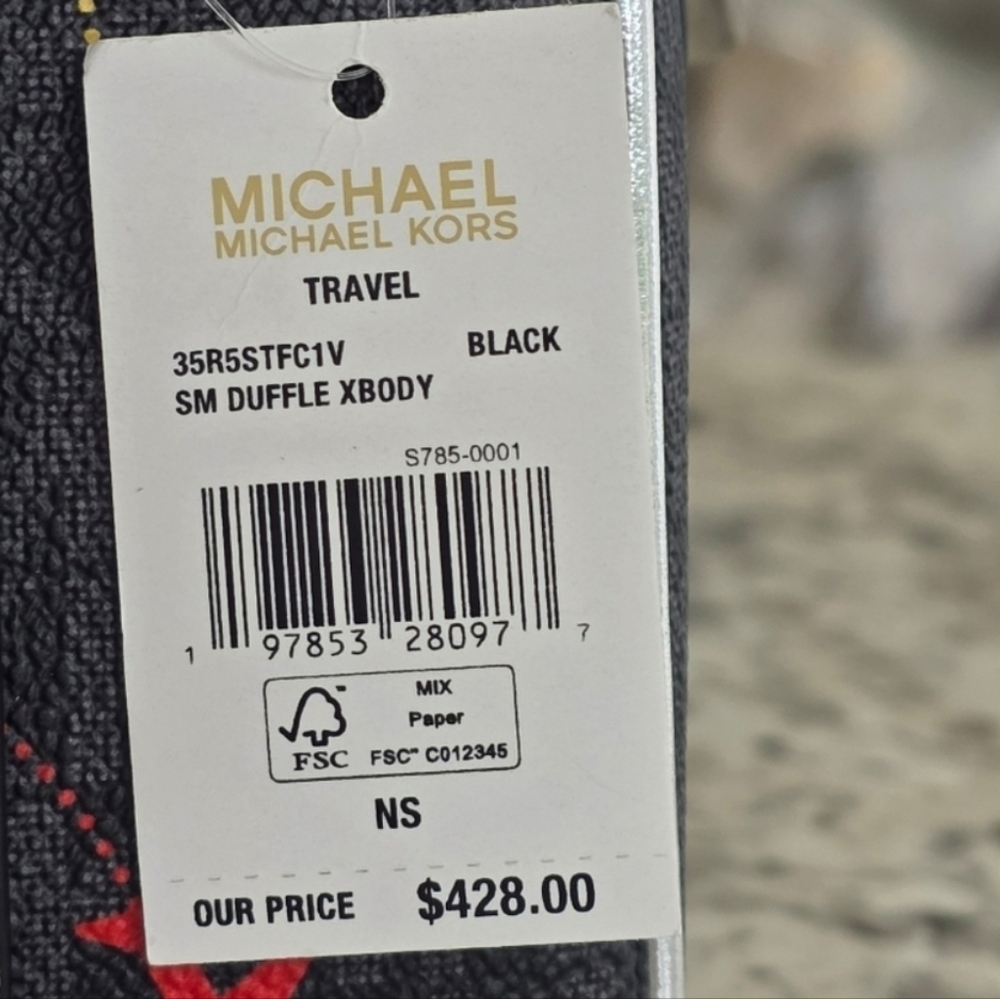Michael Kors Small Black Airplane Print Crossbody - Picture 7 of 9